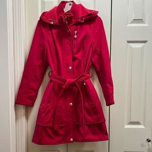 Betsy Johnson, fushia pink rain coat